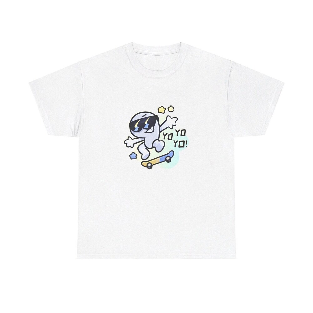 BFDI Nine Yo Yo Skateboard T-Shirt White